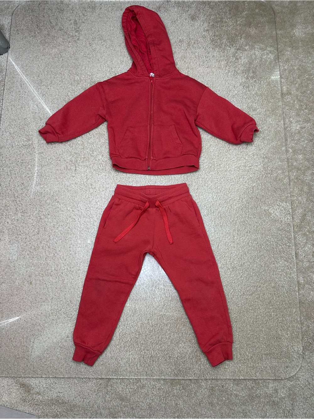H & M TOMATO RED TODDLER JOGGER SET 2T/3T